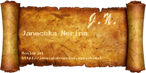 Janecska Nerina névjegykártya